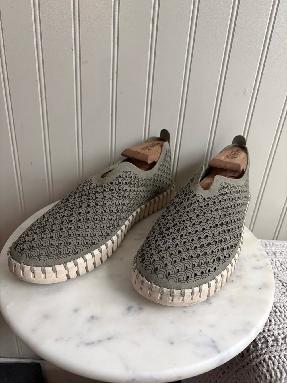 Ilse Jacobsen Tulip 139 Perforated Shoes Women’s 10 Olive Gray Summer Casual EUC - Picture 3 of 14